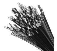 XINGO 100 Piezas Negro Bridas de Acero Inoxidable Resistencia Tracción 136 Kg, 600mm x 4,6mm, Multiusos Bridas de Acero Inoxidable Para Fijación de Tuberías Reparación de Cercas y Atado de Cables