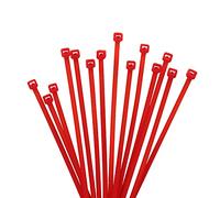 XINGO 1000 Piezas Bridas bridas para cables profesionales, Resistentes UV, Bridas para Cables Para Oficina, Hogar, Exteriores (200mm x 2.5mm, Rojo)