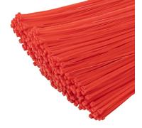 XINGO 1000 Piezas Rojo Bridas bridas para cables profesionales, 300mm x 4.8mm,Resistentes UV, Bridas para Cables Para Oficina, Hogar, Exteriores