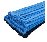 XINGO 50 Piezas Azul Bridas para cables profesionales, 400mm x 7.6mm,Resistentes UV, Bridas para Cables Para Oficina, Hogar, Exteriores