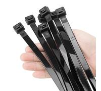 XINGO Bridas largas negras, 300 mm x 12 mm, resistencia a la tracción, 114 kg, 80 unidades, resistentes a los rayos UV, juego largo, bridas grandes para gestión de cables