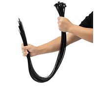 XINGO Bridas negras de 40 pulgadas, resistentes, 25 unidades, bridas de plástico ultra fuertes de 200 libras, bridas grandes extralargas, resistentes a los rayos UV para interiores y exteriores