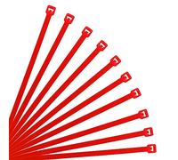 XINGO Pack de 500 Bridas de Plástico Premium Fuertes Industrial, Bridas de Plástico para Cables Multifunción para Uso Interior y Exterior, Gestión de Cables,Decoración (250mm x 3.6mm, Rojo)