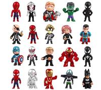 Xingsky Mini Figuras Vengadores, Juego de 20 Figuras Marvel, Figuras Pequeñas de Decoración de Pasteles de Marvel para Niños, Decoración de Pasteles de Cumpleaños, Fiesta, Decoración de Coches