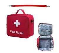 XINGSUI 1 Pieza Bolsa Botiquin Vacia, Botiquín de Primeros Auxilios Portátil, Pequeña Bolsa de Medicina, Bolsas de Primeros Auxilios, Para Hogar, Oficina, Camping, Aire Libre (Rojo, 24 x 21 x 11 cm)