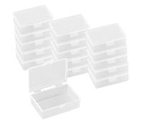 XINGSUI 16 Piezas Organizador de Almacenamiento Transparente, Cajas de Plástico de Almacenamiento,Caja de Plástico Transparente con Tapa, para Guardar Joyas,Artesanía y Objetos Pequeños(9.2x6.2x2.5cm)