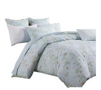 xingxingju 3 Pieces 600TC 100% Egyptian Cotton Duvet Cover, Light Blue Flower Soft and Skin-Friendly(King)