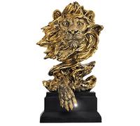 XINGYAN Majestuoso Rey de Las Bestias: Escultura Cabeza de León - Decoración Regia para el Hogar y la Oficina, para Hombres Que Encarnan Autoridad y Poder(Dorado)