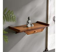 XINGYAOSM Santuario Personal Montado En La Pared Mesa Meditación del Altar Buda Estante Budista Madera para El Hogar, Gabinete Estatua Buda Guanyin del Dios La Riqueza, con Cajón(Walnut,Medium)