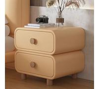 XINGYAOXS Mesita Noche con Asas Cajón De Almacenamiento Delicada Y Resistente con Revestimiento Cuero Microfibra Madera Maciza Cajones Gran Capacidad para Dormitorio Sala De Estar(Yellow,50cm/19.7in)