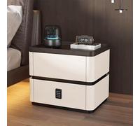 XINGYAOXS Mesita Noche Moderna E Inteligente con Cerradura Seguridad con Contraseña Doble Cajón Almacenamiento Diseño Elevado para Evitar Que Los Artículos Se Caigan(White,50cm/19.7in)