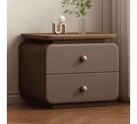 XINGYAOXS Mesita Noche Vintage De Madera Moderna Mueble Suelo con 2 Cajones con Estantes Abiertos Madera Retro Ideal para Dormitorio Y Sala De Estar(Brown,45cm/17.7in)