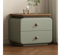 XINGYAOXS Mesita Noche Vintage De Madera Moderna Mueble Suelo con 2 Cajones con Estantes Abiertos Madera Retro Ideal para Dormitorio Y Sala De Estar(Light Green,50cm/19.7in)