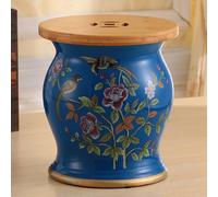 XINGYAOXS Taburete Jardín De Cerámica Pintado A Mano con Forma Tambor con Flores Y Pájaros Esmaltados Y Pintados Mano para Sala De Estar, Dormitorio Y Balcón(F2)