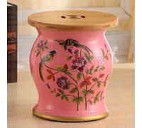 XINGYAOXS Taburete Jardín De Cerámica Pintado A Mano con Forma Tambor con Flores Y Pájaros Esmaltados Y Pintados Mano para Sala De Estar, Dormitorio Y Balcón(F5)