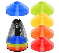 XINGYATU Conos de fútbol de 50 unidades de colores para entrenamiento deportivo, conos de agilidad de disco con bolsa de transporte y soporte para ejercicios, equipo de entrenamiento de fútbol pequeño