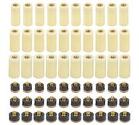 XINGYHENG BGTXINGI - Juego de 60 Casquillos de Billar de 3 Tipos con Puntas reemplazables de Rosca Super Cue (13 mm, 12 mm, 11 mm, Punta marrón)