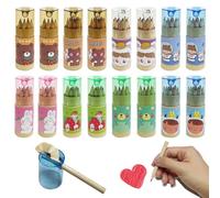 XingyLi Paquete de 16 mini lápices de colores de dibujos animados en 12 colores, Portátil lápices de colores con sacapuntas, pre-afilado, lindo partido Bolsa de Relleno para Adultos Artistas Dibujo