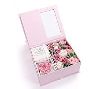 XINGYU Exquisita Caja de Regalo Regalo Creativo del día de San Valentín Jabón Flor Rosa Caja de Regalo Recuerdo (Rosa) (Color: Azul)