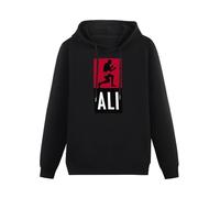 XINGYUE STAR Ali - Sudadera con capucha de manga larga con bolsillo, diseño de Muhammad Boxing Legend, Negro, S