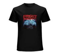 XINGYUE STAR Camiseta de manga corta de 100% algodón para hombre con logotipo de la película Fright Night, negra, Negro, XXL