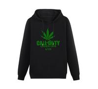 XINGYUE STAR Marijuana Weed Cannabis 420 Blunt Bong Drugs Hoody Unisex Long Sleeve Hooded with Pocket Black L