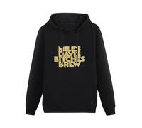 XINGYUE STAR Miles Davis Bitches Brew Free Jazz Rare Vinyl Hoody Unisex Long Sleeve Hooded with Pocket Black L