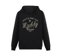 XINGYUE STAR Muddy Waters Keep The Blues Alive Hoody Unisex Ptinted Hoodies Long Sleeve Men's Hooded with Pocket Black XL