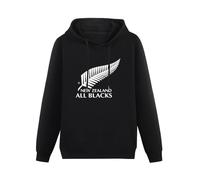 XINGYUE STAR New Zealand All National Rugby Union - Sudadera con capucha unisex de manga larga para hombre, con bolsillo, color negro, Negro, M