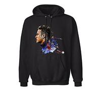 XINGYUE STAR Neymar Da Silva - Sudadera con capucha unisex de manga larga para hombre, con bolsillo, color negro, Negro, L