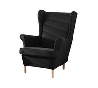 XINGYUEXUAN Fundas Protectoras para sillas de oído, 2 Unidades, con alas elásticas, con Brazos de Color sólido, alas traseras, Fundas de sofá con Base elástica para Sala de Estar, Dormitorio (Negro)