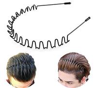XINGZHE - Diadema de metal para el pelo para hombres y mujeres, unisex, color negro, con muelles ondulados, para hombre, accesorio de pelo, bandas elásticas, anchas, para deportes al aire libre