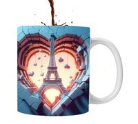 Xinhuju 3D Paris Tower Coffee Mug | Ceramic Tea Cup - 3D France Paris Tower Ceramic Drinking Cup for Coffee, Tea, Milk, Beverage Enthusiasts