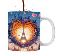 Xinhuju 3D Paris Tower Taza | Taza de té de cerámica 3D France Paris Tower Ceramic Drinking Cup for Coffee, Tea, Milk, Beverage Enthusiasts