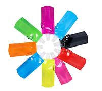 Xinhuju 9 unidades Water Bottle & Blank Labels Set - 9 Colors Stand-up Drinking Pouches | Roll Up Lightweight Soft Flexible Folding Bottles with Carabiner Clip, with 9 Blank Lab