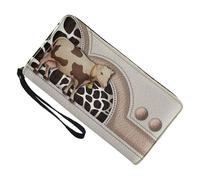 Xinhuju Bolsos De Mujer con Estampado De, Carteras Lindas para Mujer | Billetera De Cuero PU con Correa con Estampado De | Monedero Suave para Dinero Y Monedero para El Lugar De Trabajo, Un,