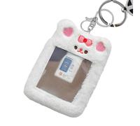 Xinhuju Bonito soporte para tarjetas de fotos de peluche N | Tarjeta de ídolo - HOMBRE COUND HABE Teclado - 5,31 x 3,7 pulgadas Key Ring Wallet Nombre Etiqueta Titular Mujeres Estudiantes