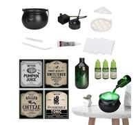 Xinhuju Calderos de brujas - Decoración de halloween espeluznante, bruja con botella de poción flotante y difusor para Festivales de otoño Haunted House Backyard Event Planners