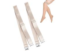 Xinhuju Clip de liga para correas de muslo, ligas de calcetines antideslizantes, clips de liga - 2 clips de medias ajustables para medias hasta el muslo, hebilla de fijación de liga bidireccional