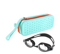Xinhuju Estuche para gafas de natación - Funda para gafas de natación con soporte para gafas | Almacenamiento para tapones de oídos, bolsa de gran capacidad con cremallera para buceo y snorkel