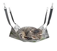Xinhuju Hamaca para gatos, cama para gatos con ganchos, hamaca para gatos con jaula de felpa, hamaca que ahorra espacio, casa para mascotas con gancho para descansar, tomar siestas, dormir, relajarse
