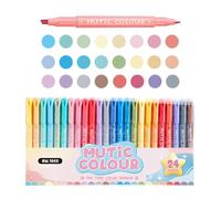 Xinhuju Herramientas de sombreado vívidas: Varios guiones Bajos de, bolígrafos con Dos Puntas, Juego de Anchos, Finos y a Prueba de Fugas | Estudio Creativo, Toma Notas, Brillante