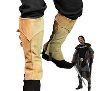 Xinhuju Knight Boot Cover - Adjustable Legwear, Renaissance Shoe Decoration, Fantasy Costume Apparel, Gothic Outfit Enhancement, Historical Style Accessory | Cosplay Wear for Holiday Photos Events