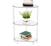 Xinhuju Mesa Auxiliar, Estante de Ducha Transparente, Estante de Esquina para Inodoro, Estante acrílico Triangular de Niveles, Mesa acrílica Que Ahorra Espacio, estantería de Esquina de Ducha de