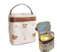 Xinhuju Pequeña bolsa de almuerzo - Bolsas térmicas con impresión de dibujos animados, bolsa de alimentos plegable para viajes, picnic, playa y comida para niños