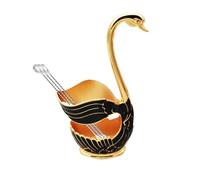 Xinhuju Soporte base decorativo para, base para rack para vajillas Swan - Portacubiertos de metal con base en forma de, portacubiertos, porta cucharas de café