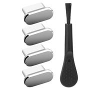 Xinhuju Tapones de protección contra el polvo, juego de 4 tapas protectoras para puertos de carga con cepillo de limpieza, protección de conexión con cepillo de limpieza para tableta, hogar, camping