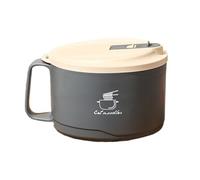 Xinhuju Tazones de fideos de acero inoxidable - Contenedor de sopa multiusos con tapa segura, mango compacto | Plato portátil reutilizable para comida tailandesa Pho, cocina casera, l