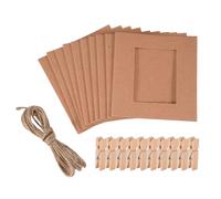 Xiniy 10 Unids/Set Papel Foto DIY Cuadro de la Pared Colgante ÁLbum Cuerda Clip Set DecoracióN para el Hogar 3 Pulgadas MarróN