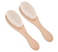 Xiniy 2X Manejar de Madera Peluquería Cepillo de Fibra Suave Barbero Plumero Limpieza Quitar Cepillo Herramientas de Peinado del Cabello